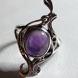Artisan of India Amethyst 925 Sterling Silver Ring